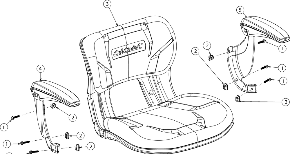 Seat Diagram and Parts List for XT2-LX46KH (13YQA1CT010)(2016) Cub Cadet Lawn Tractor